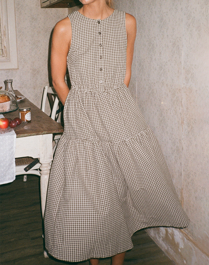 Immagine di Galuh Smock Dress in Mini Brown Gingham