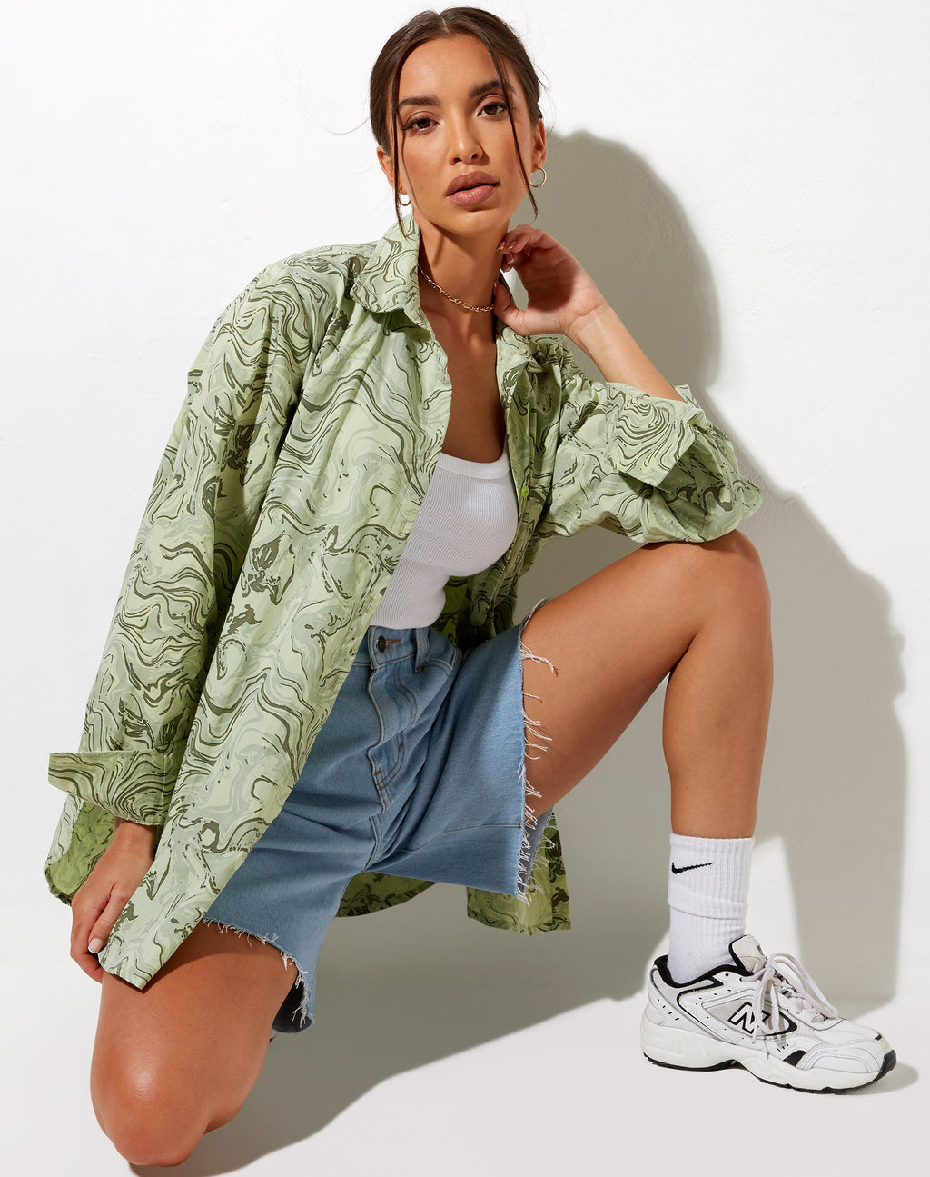 Camicia Gane in verde marmo