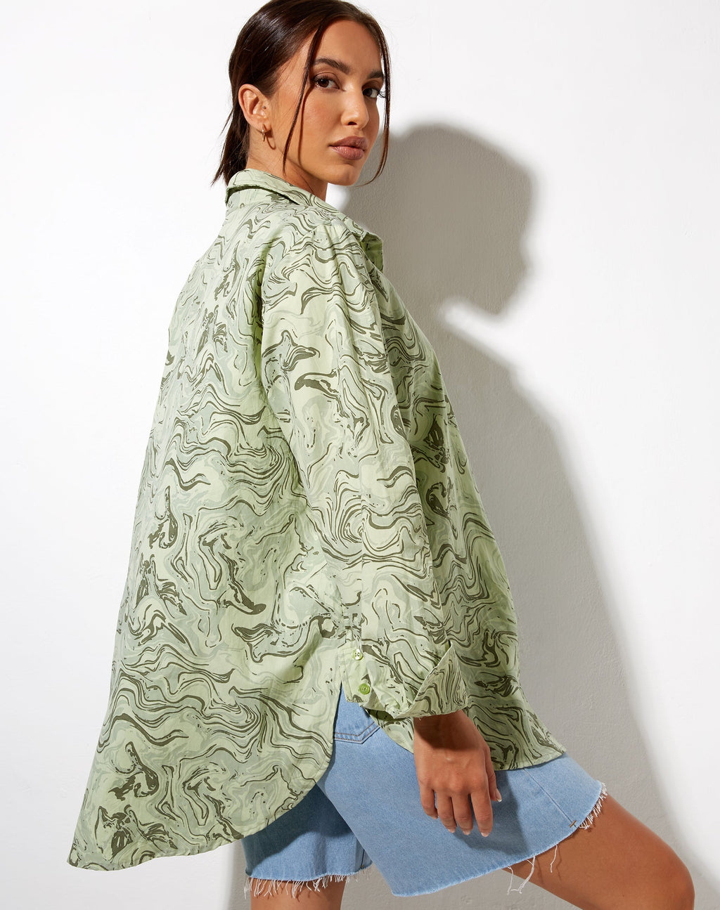 Camicia Gane in verde marmo