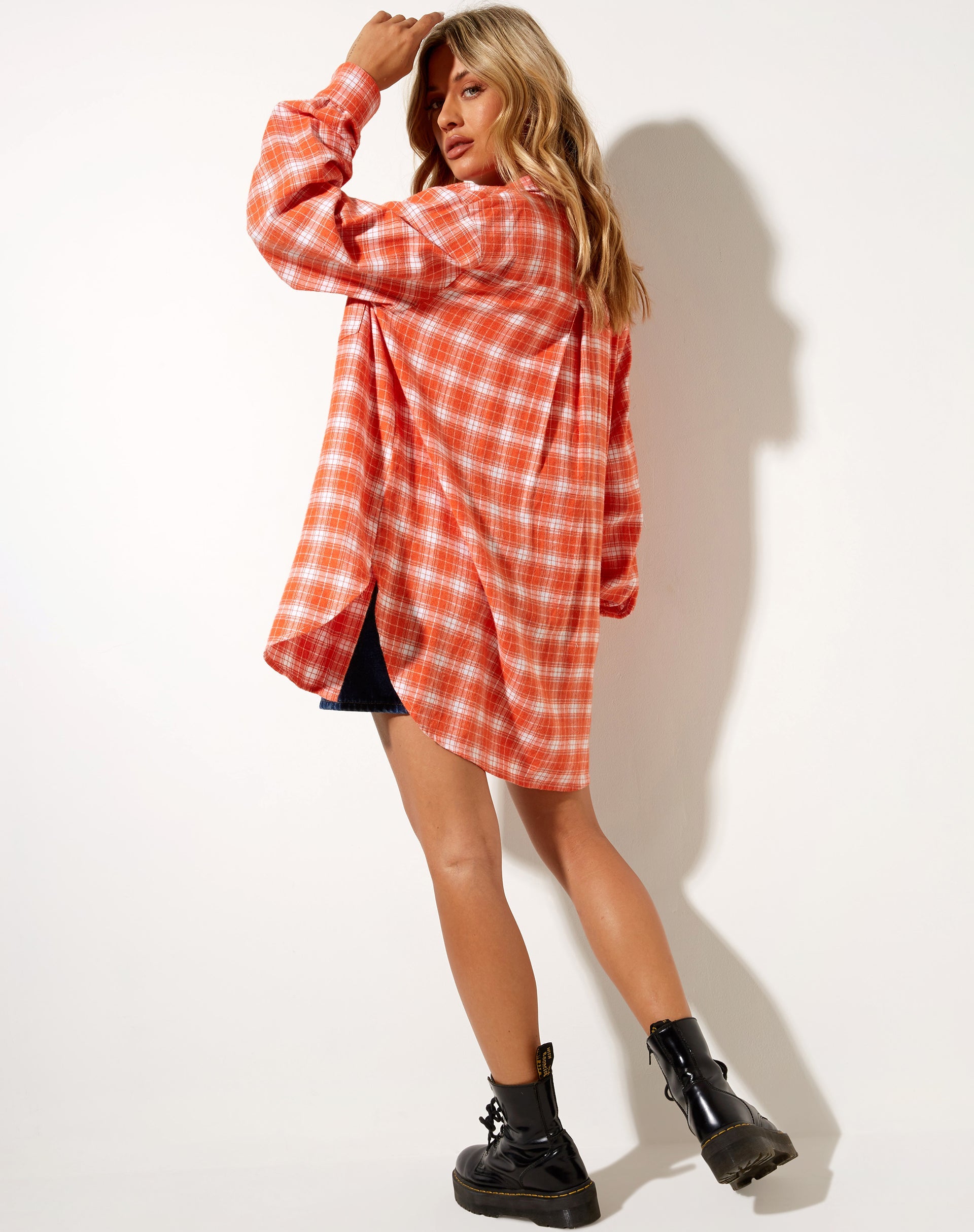 Immagine di Gane Shirt in Check Orange White