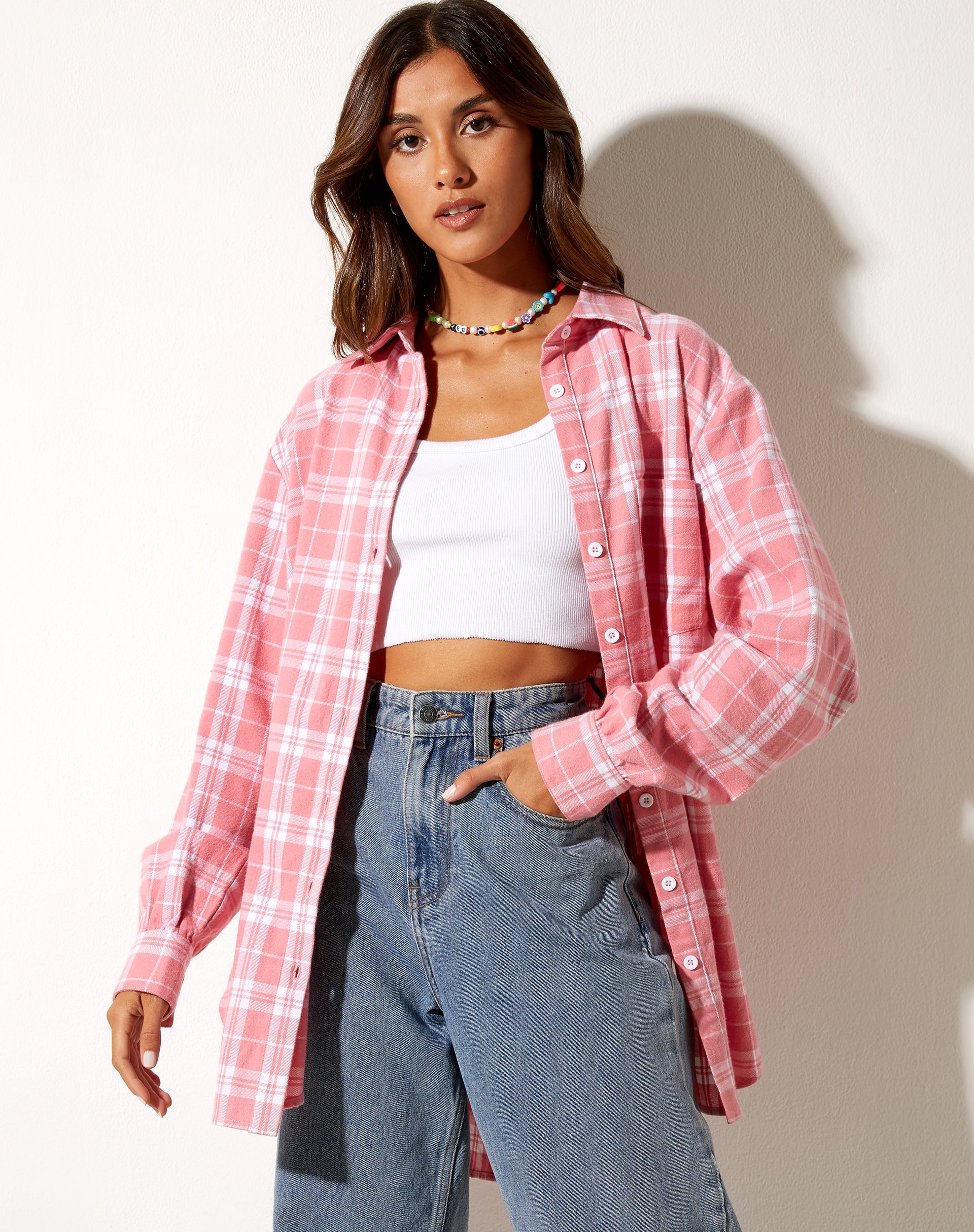Immagine di Gane Shirt in Check Pink White