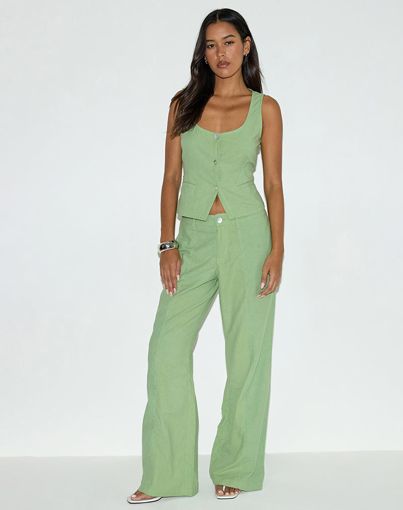 Immagine del pantalone Saucy in lino verde menta
