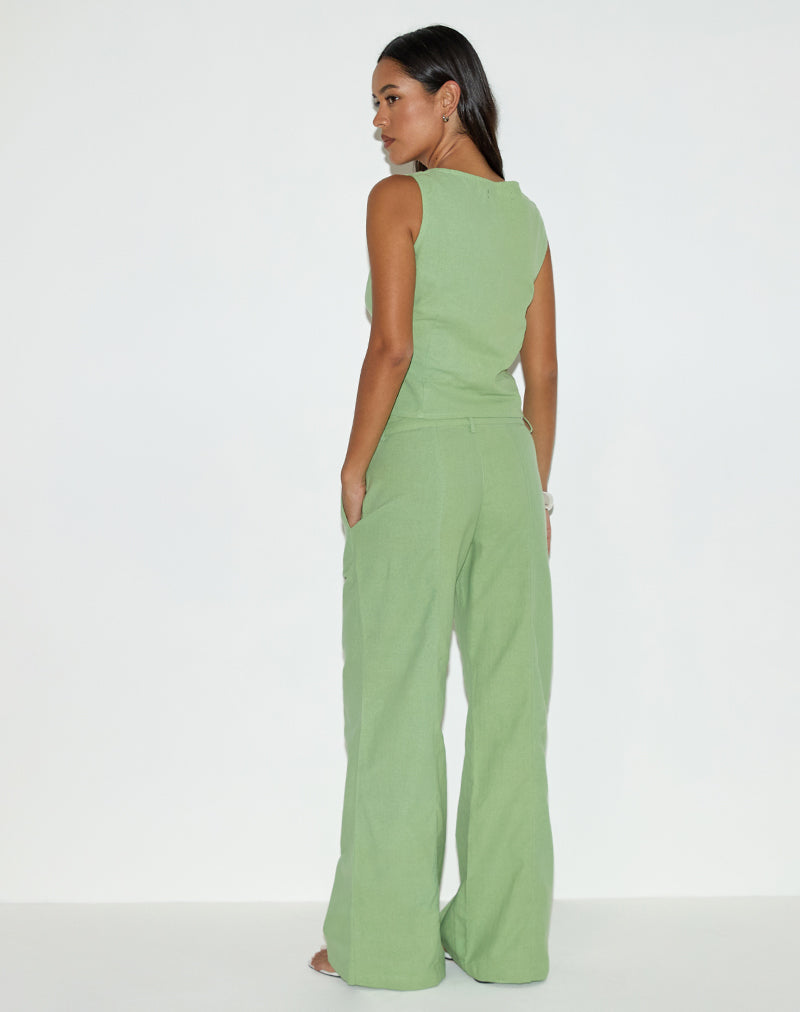 Immagine del pantalone Saucy in lino verde menta