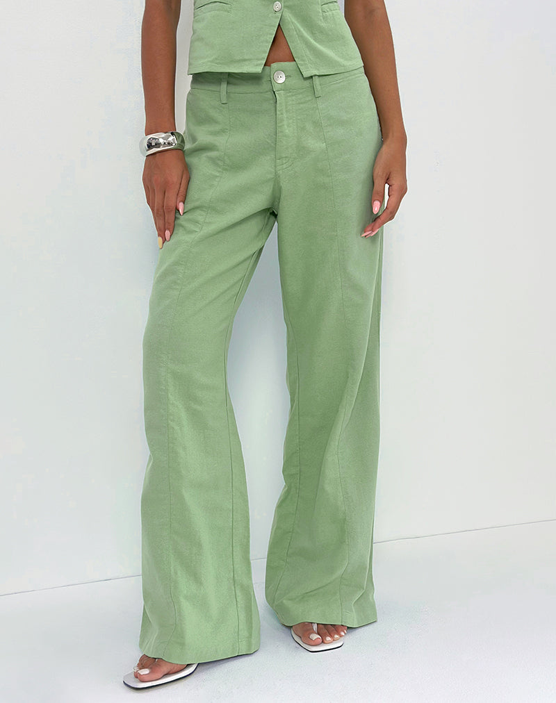 Immagine del pantalone Saucy in lino verde menta