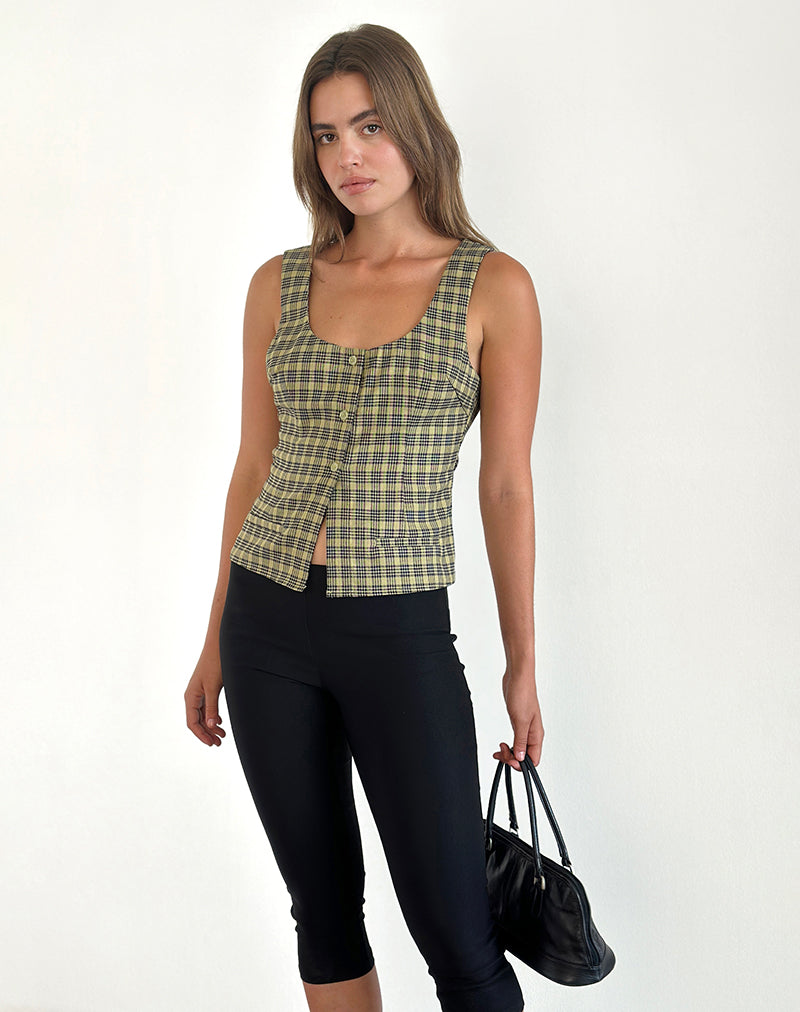 Immagine di Ganita Button Through Gilet in giallo check