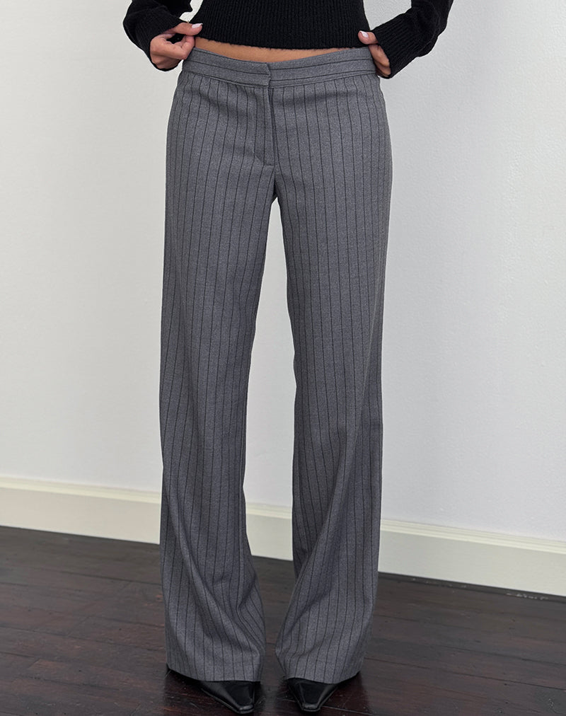 Immagine di Ganta Slim Trouser in gessato Charcoal