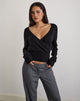 Immagine di Nilza Wrap Top in maglia nero