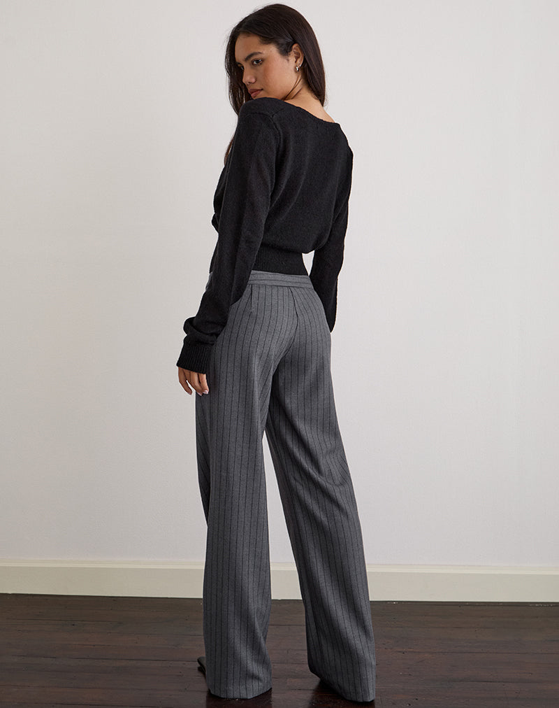 Immagine di Ganta Slim Trouser in gessato Charcoal