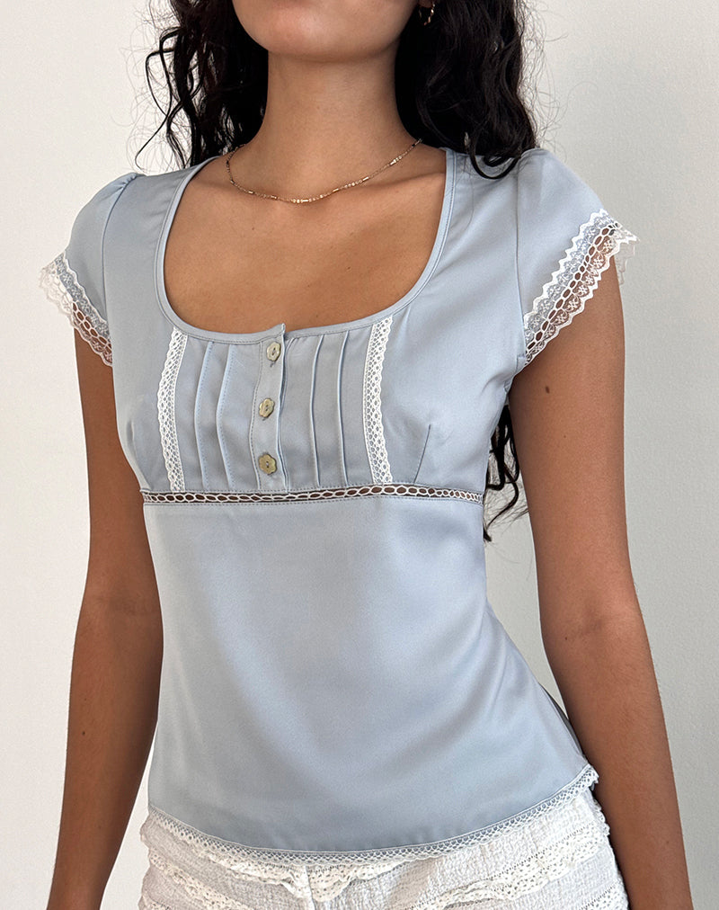 Immagine di Gavrilla Top in raso blu baby