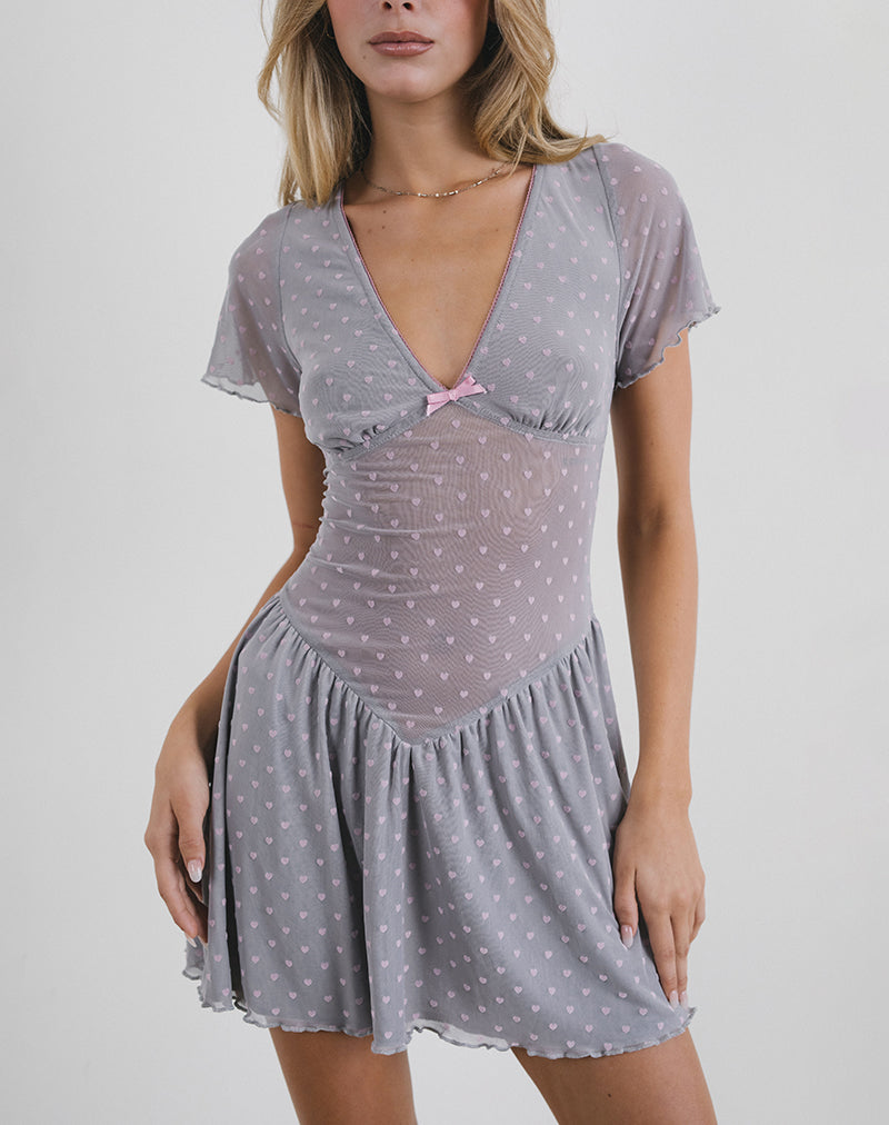 Mini abito Geni in grigio Heart Flock