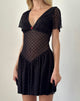 Immagine di Geni Mini Dress in Polka Nero Flock