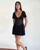 immagine di Geni Mini Dress in Pizzo Regale Nero
