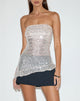 Immagine di Gentaya Frill Bandeau Top in paillettes neutre