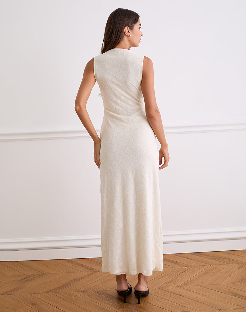Immagine di Gerda Maxi Dress in flock floreale Crema