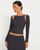 immagine di GInny Top in Crinkle Charcoal