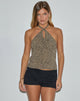 Immagine di Giulia Knot Halterneck Top in Tan Mini Croc Print