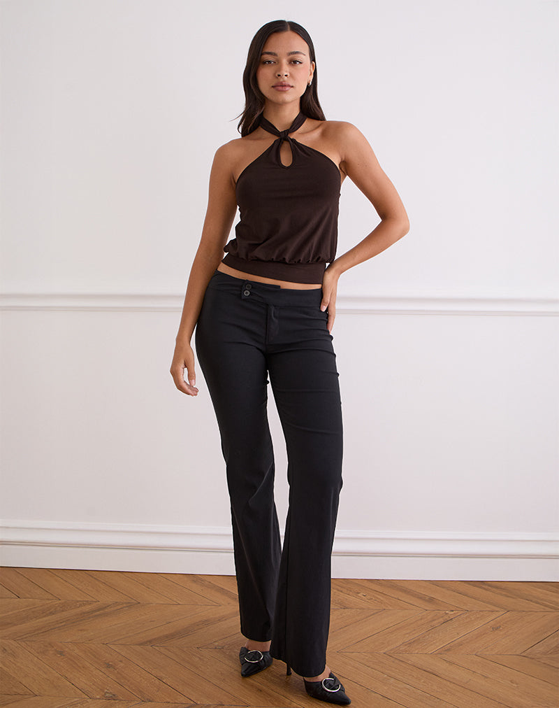 Immagine di Giunea Knot Halter Top in Bitter Chocolate