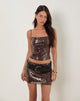 Immagine di Biyaya Cami Top con rilegatura in paillettes marrone