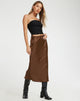immagine di Goya Midi Skirt in cioccolato amaro