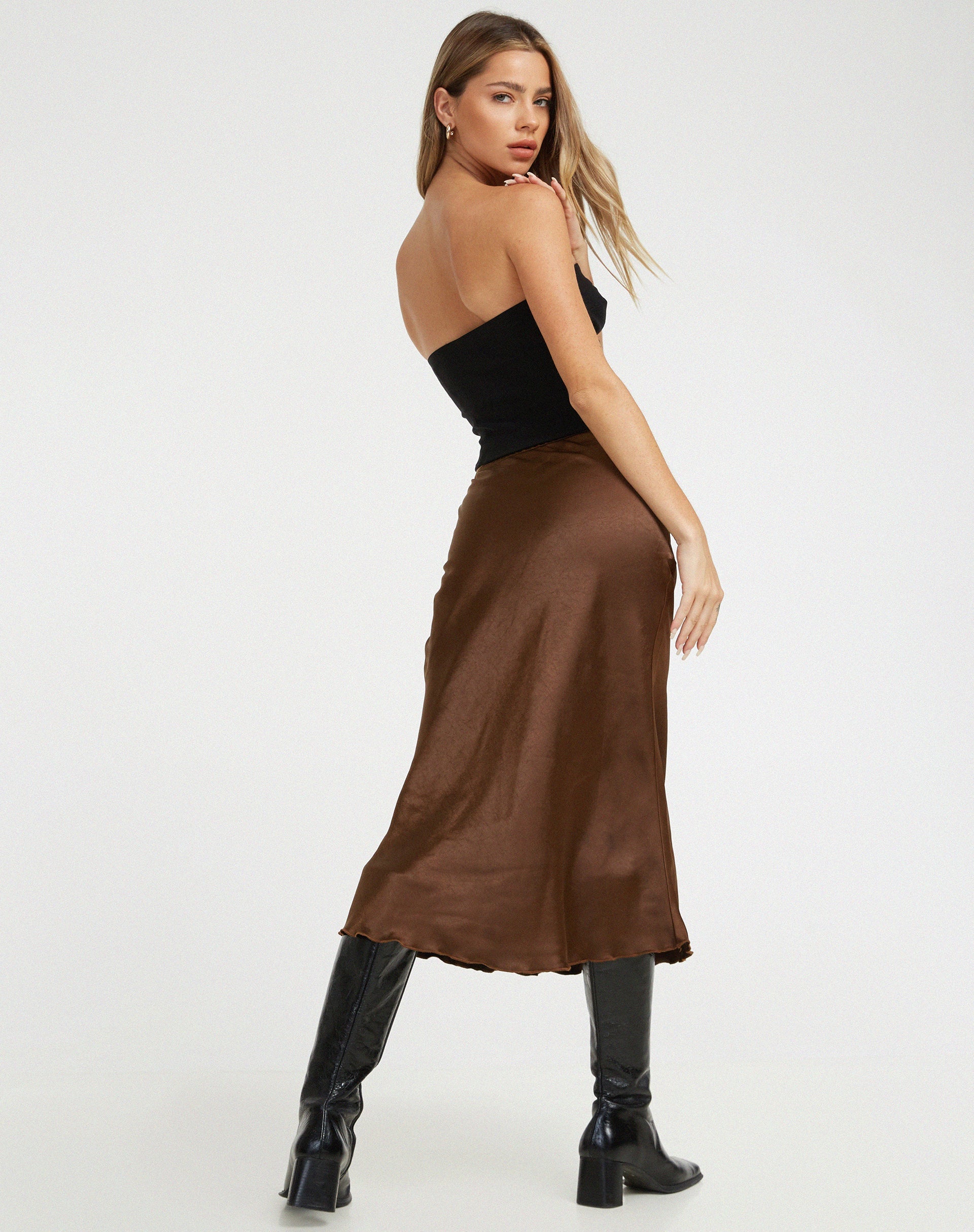 immagine di Goya Midi Skirt in cioccolato amaro