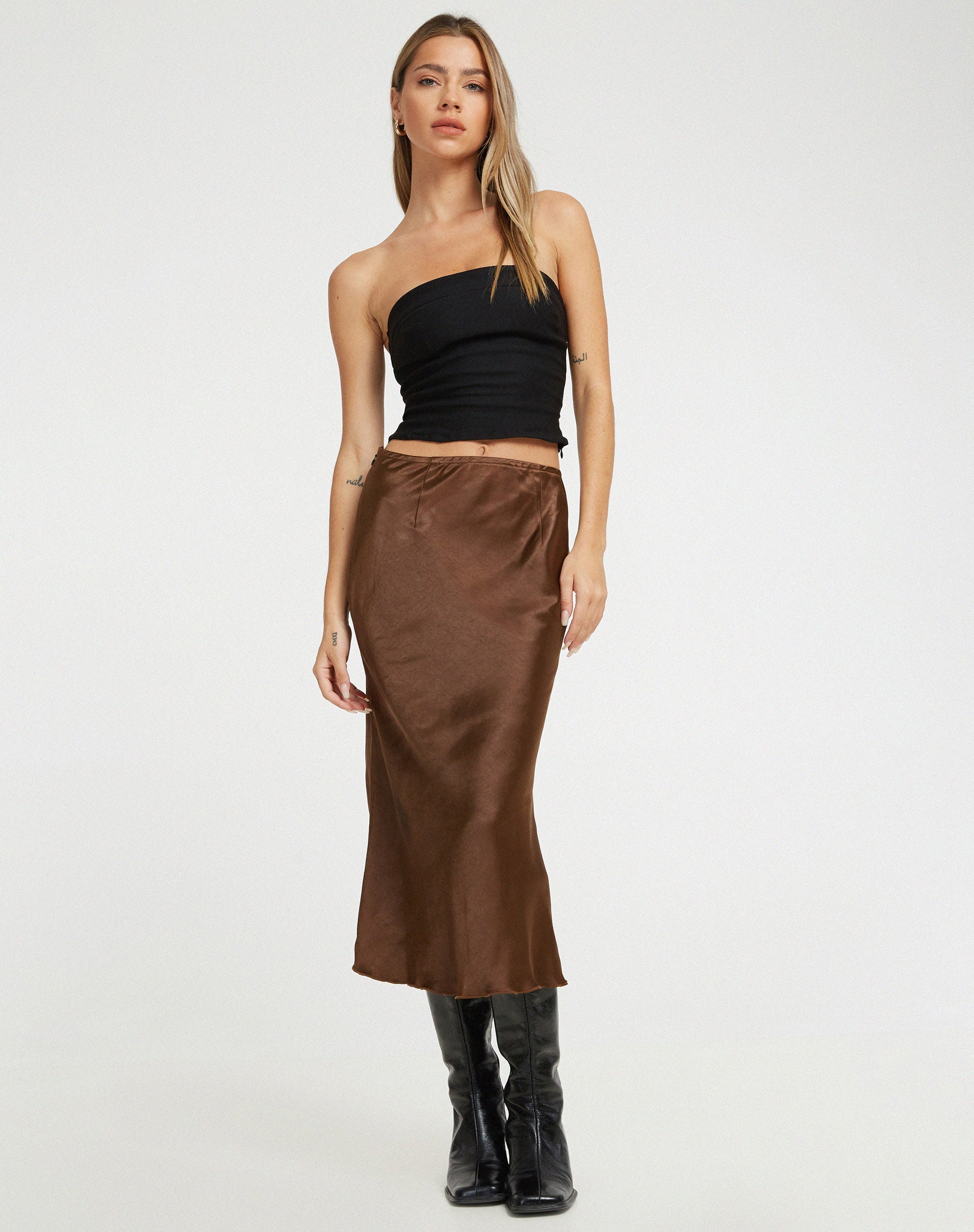 immagine di Goya Midi Skirt in cioccolato amaro