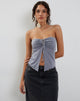 Immagine di Greta Tie Front Bandeau Top in grigio