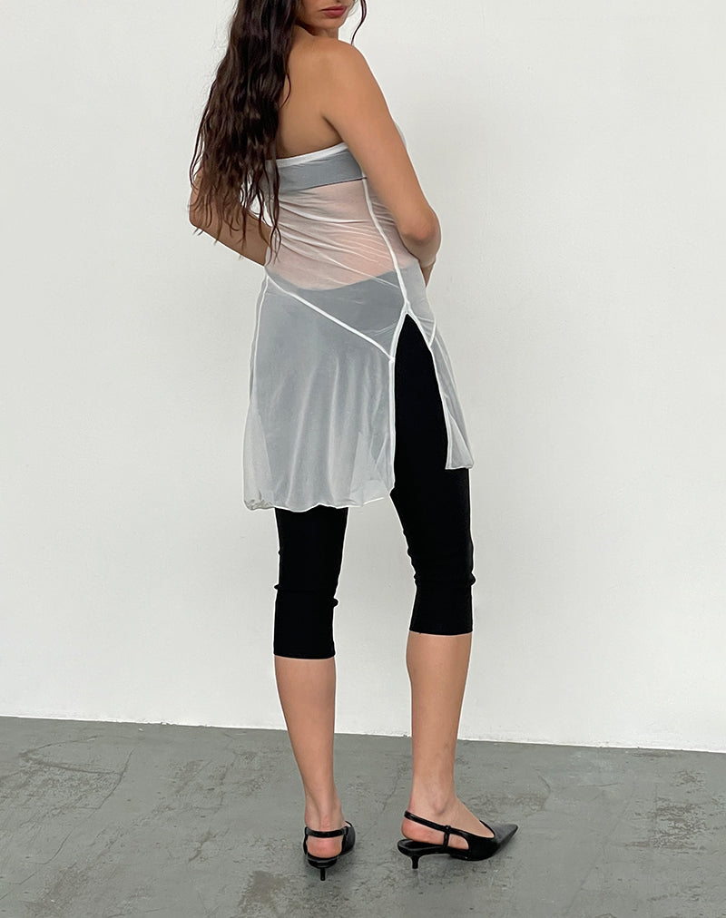 Immagine di Gretchen Mini Abito a fascia in crema trasparente
