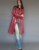 Immagine del cappotto Abigail in PU Croc opaco Borgogna