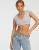 immagine di Guanna Crop Top a righe blu e pesca