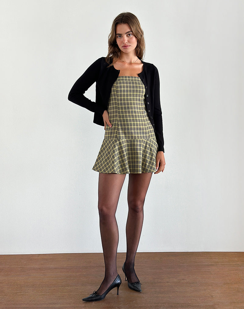 Immagine di Hadia Mini Abito a Fascia in Giallo Check