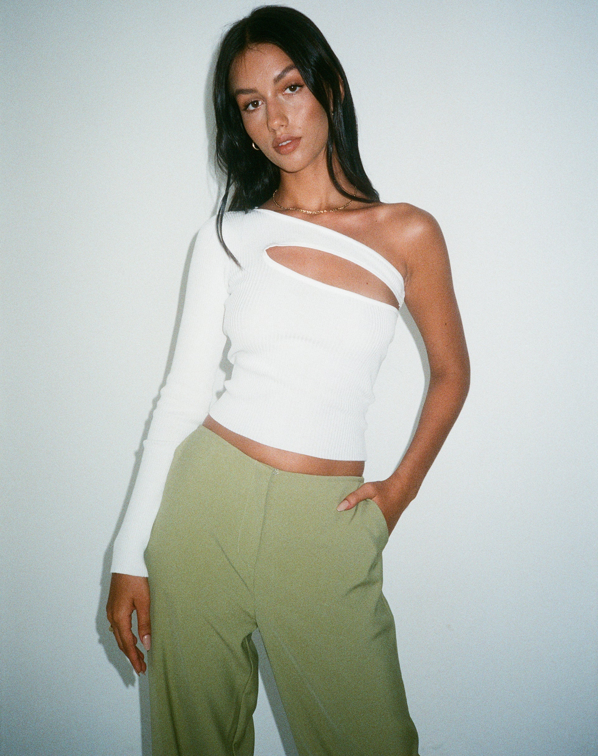 immagine di MOTEL X OLIVIA NEILL Top Haimi in Rib Star White