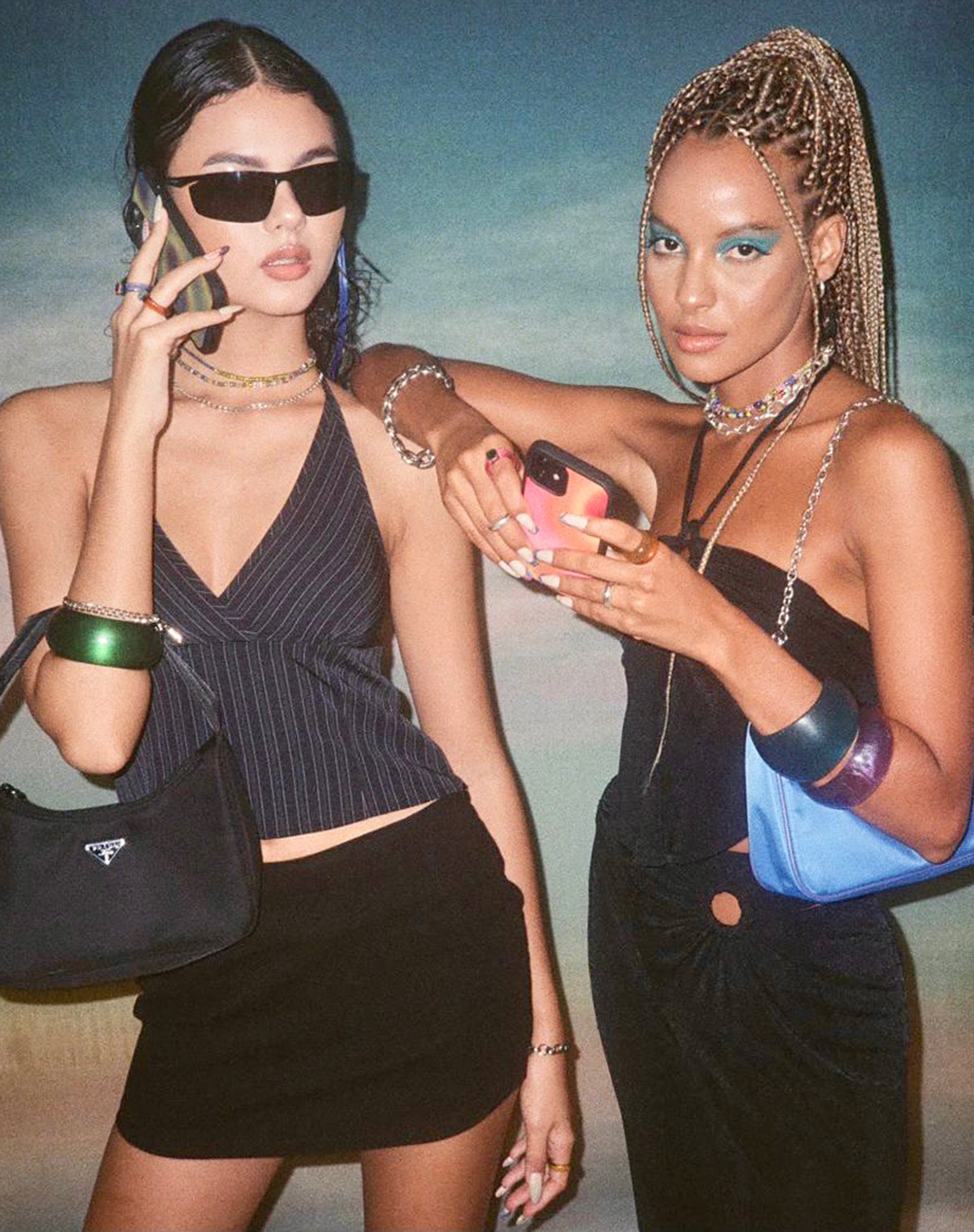 Immagine di MOTEL X OLIVIA NEILL Hajra Gilet Top a righe irregolari Nero