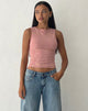 Immagine di Hala Gilet Top in rosa con lamina d'oro rosa
