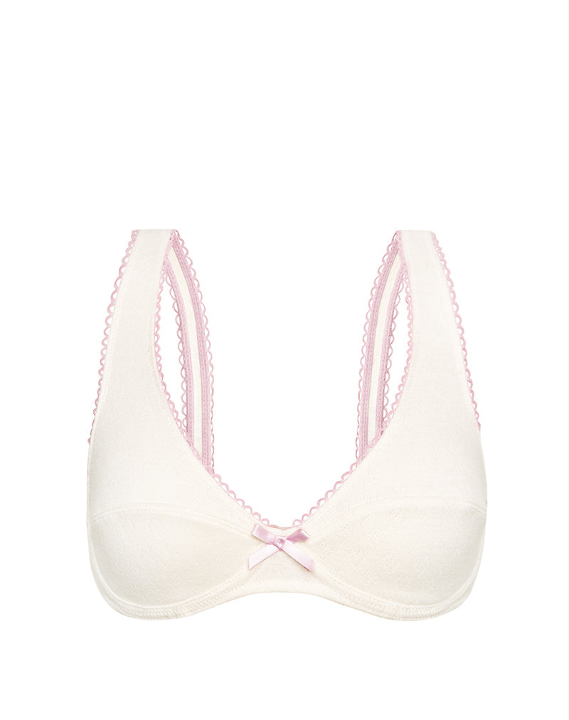 Immagine di Halai Reggiseno con ferretto in Pointelle Avorio con fiocco