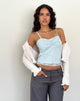Immagine di Hali Cami Top in pizzo orchidea blu ghiaccio