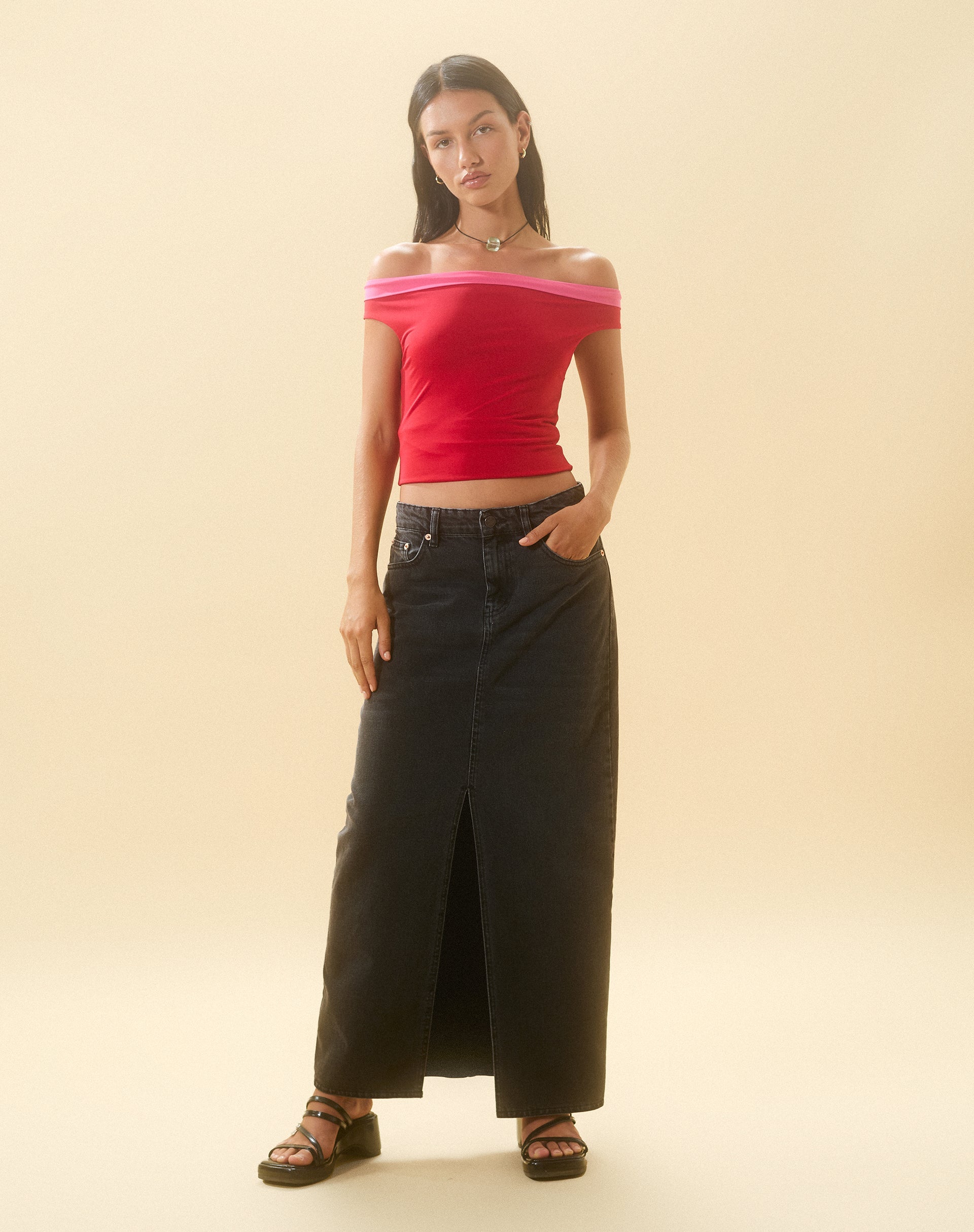 Immagine di Halle Bardot Top in Rosso Rosa