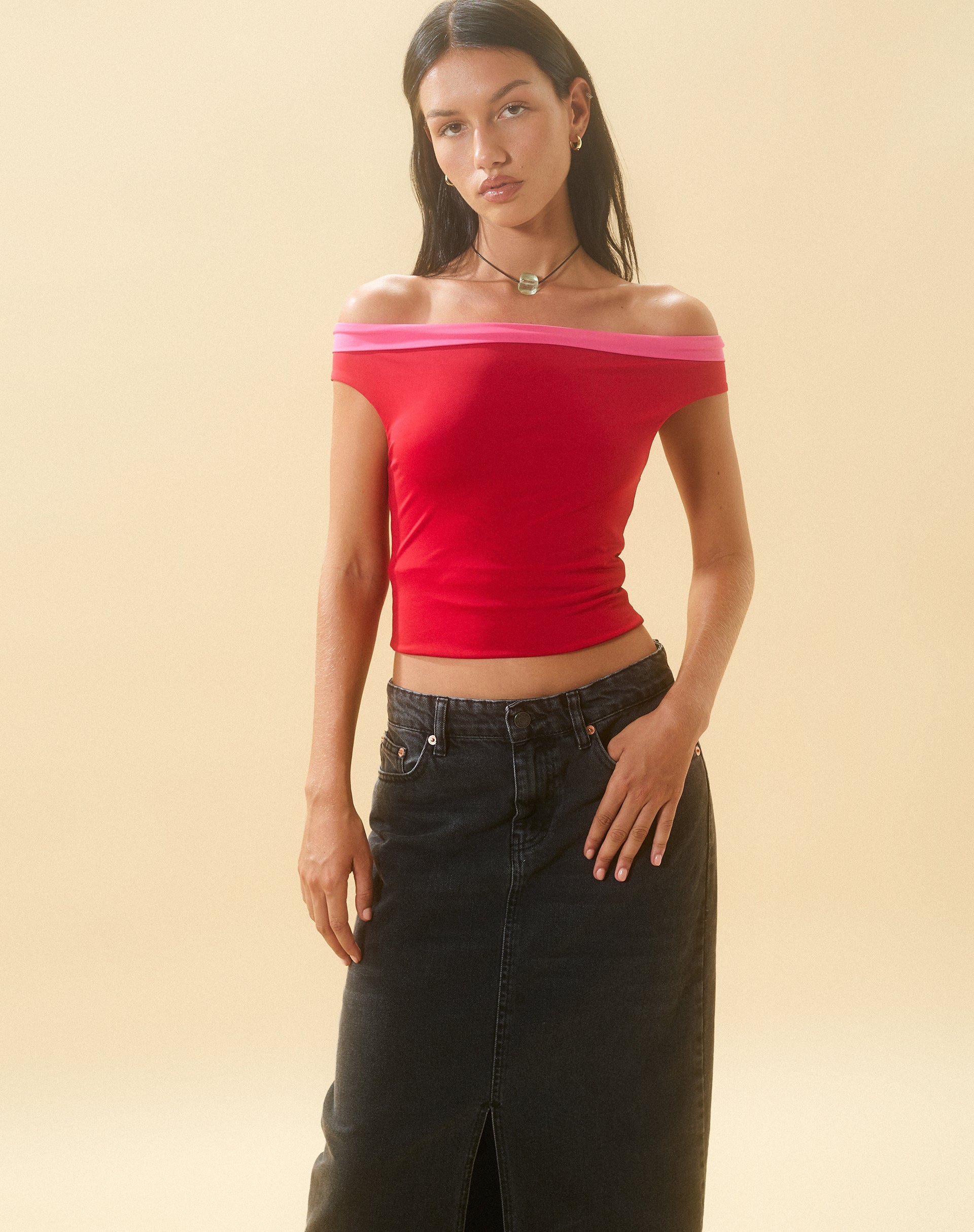 Immagine di Halle Bardot Top in Rosso Rosa