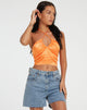 immagine di Haltri Crop Top in Satin Orange
