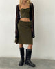 Immagine di Erato Midi Skirt in Abstract Botanic Dark Olive