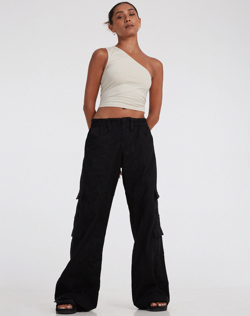 Pantaloni Hansa Cargo in nero Rami