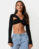 Immagine di Hanta Crop Top in crepe nero