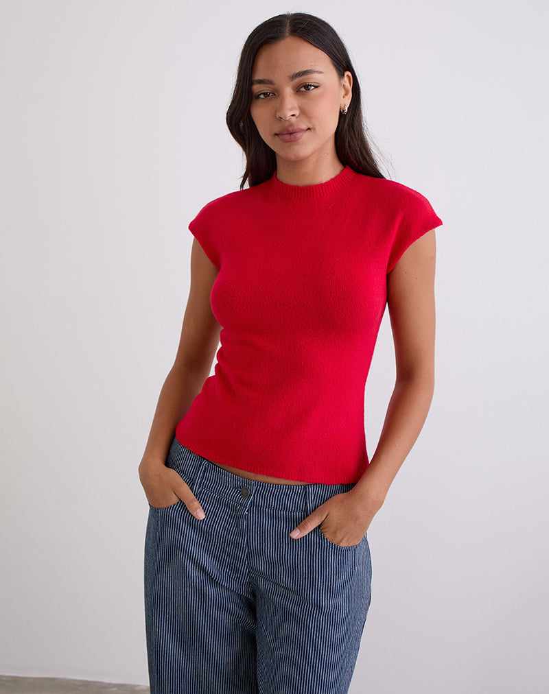 Immagine di Hanuva Top in maglia rosso