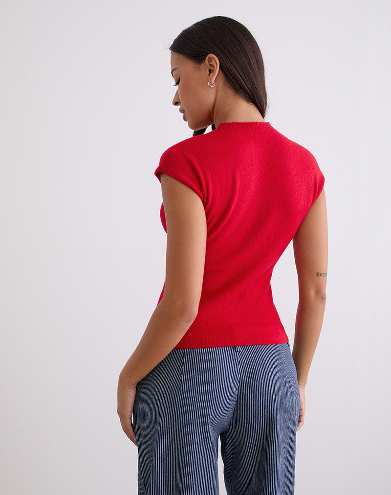 Immagine di Hanuva Top in maglia rosso