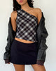 Immagine di Harini Top monospalla in nero bianco check