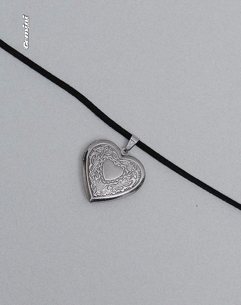 Immagine della collana Harley Cord Heart Locket di Gemini Jewels
