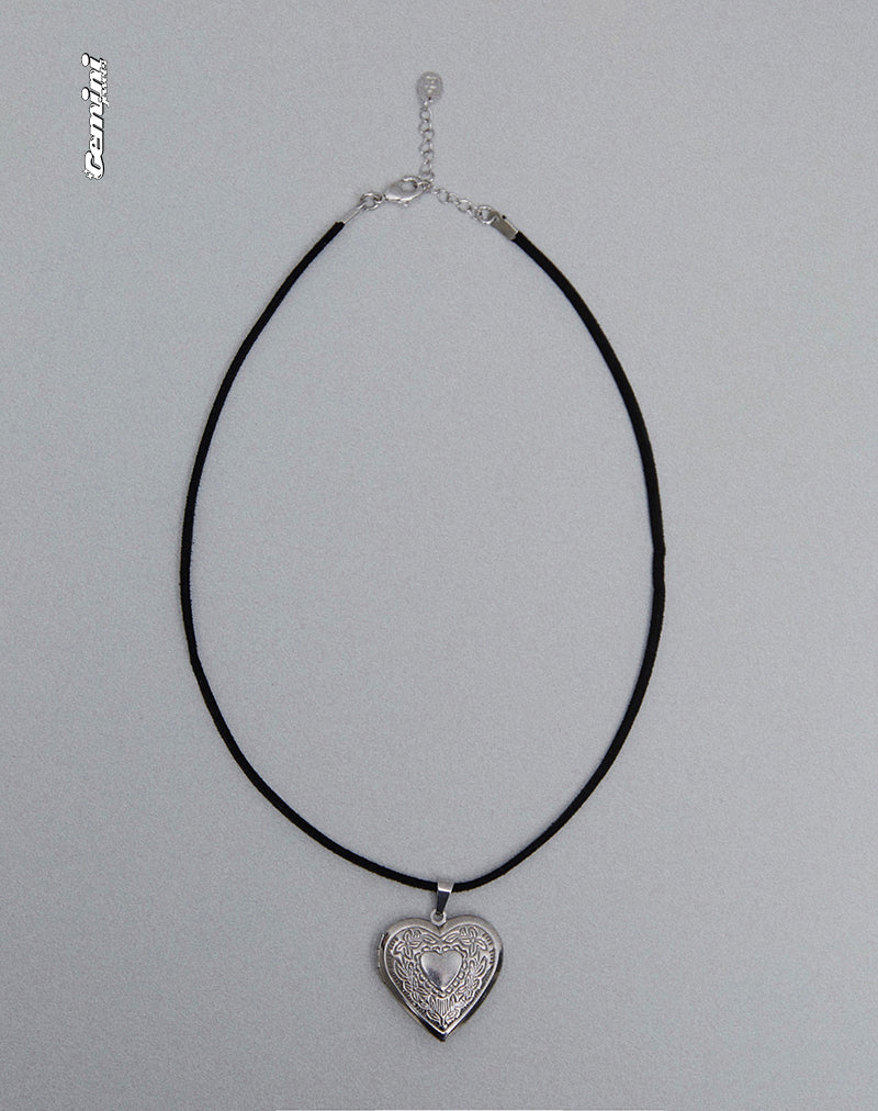 Immagine della collana Harley Cord Heart Locket di Gemini Jewels