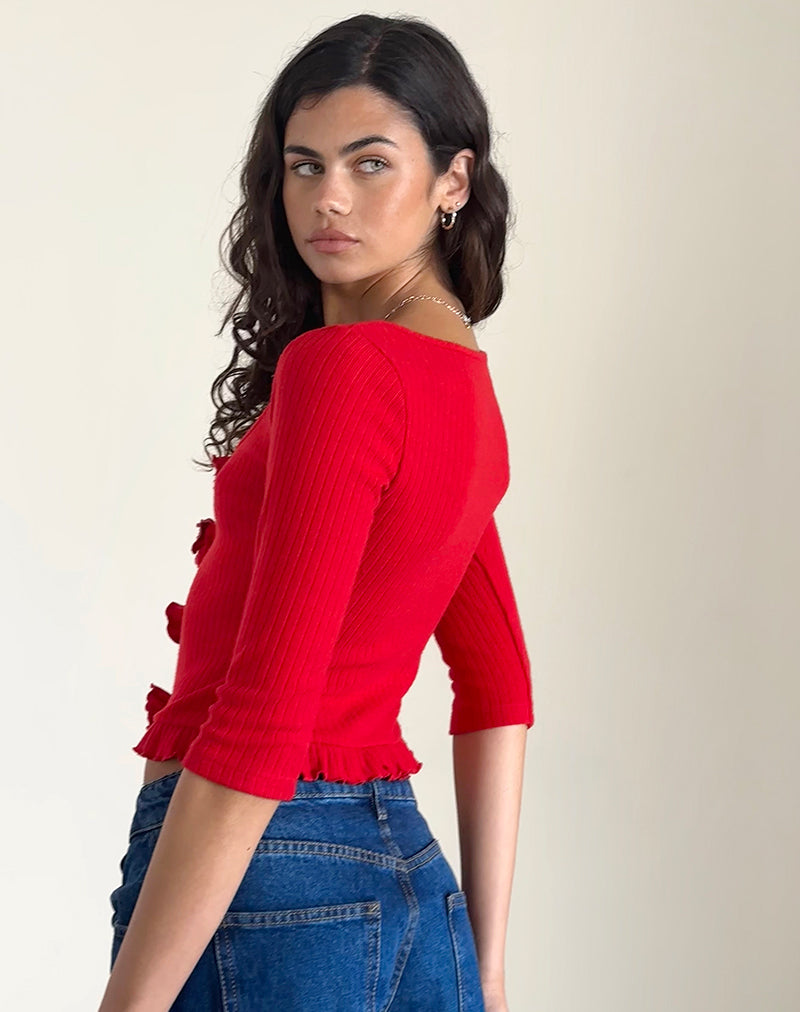 immagine di Harpan Rosette Front Top in rosso