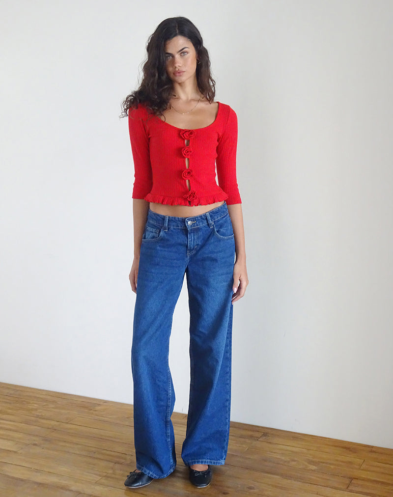 immagine di Harpan Rosette Front Top in rosso