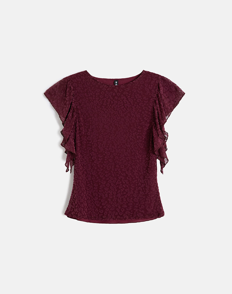 Immagine di Harsya Top in Flock Mini Leopard Plum