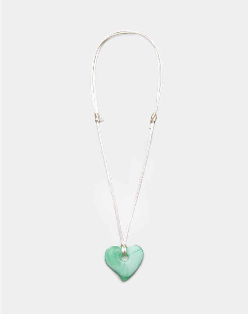 Immagine della collana Cuore in resina verde